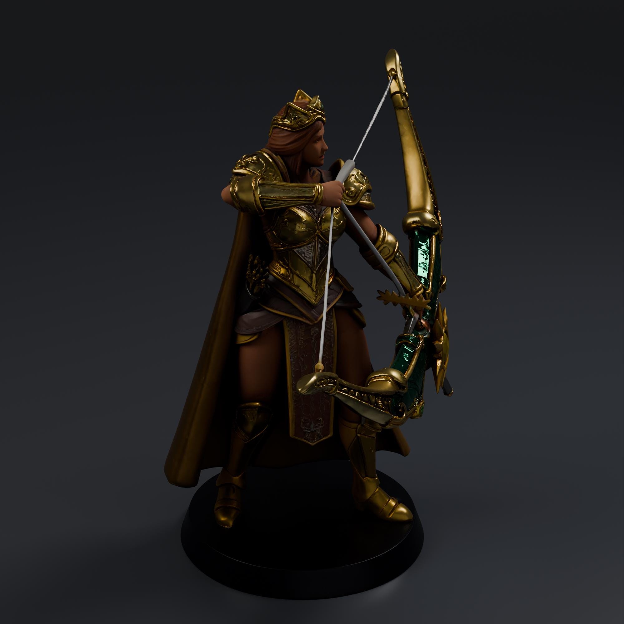 Elven Queen STL File - Fantasy Tabletop Miniature 28mm Wargaming 3D Print