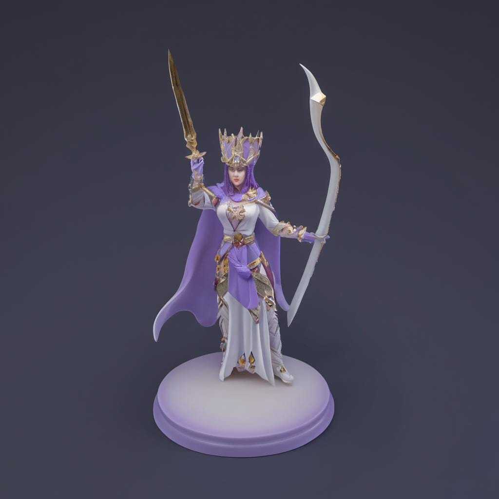 Queen Sylvaine STL File - Fantasy Tabletop Miniature 28mm Wargaming 3D Print