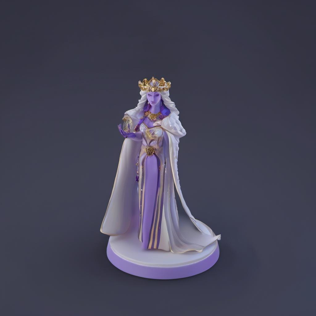 Nordic Queen STL File - Fantasy Tabletop Miniature 28mm Wargaming 3D Print