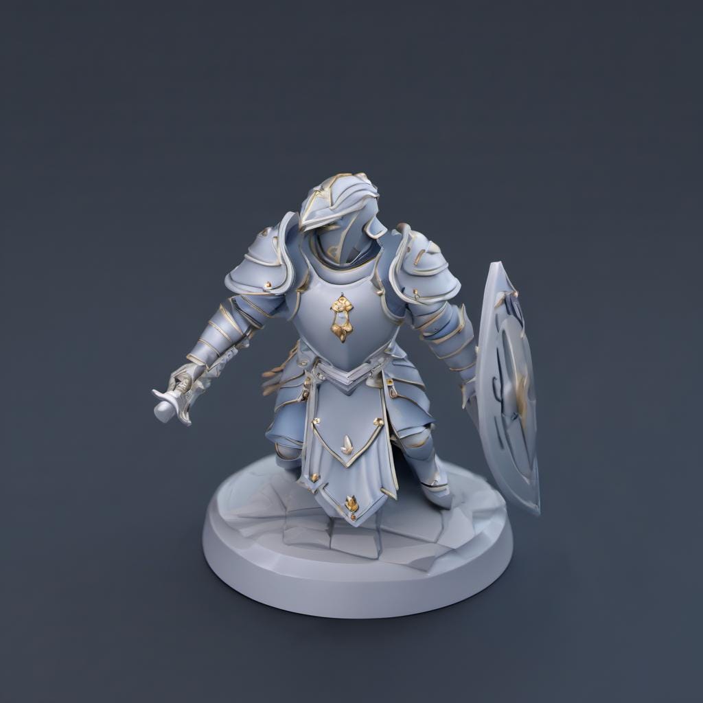 Brunnhild Anvilheart STL File - Fantasy Tabletop Miniature 28mm Wargaming 3D Print
