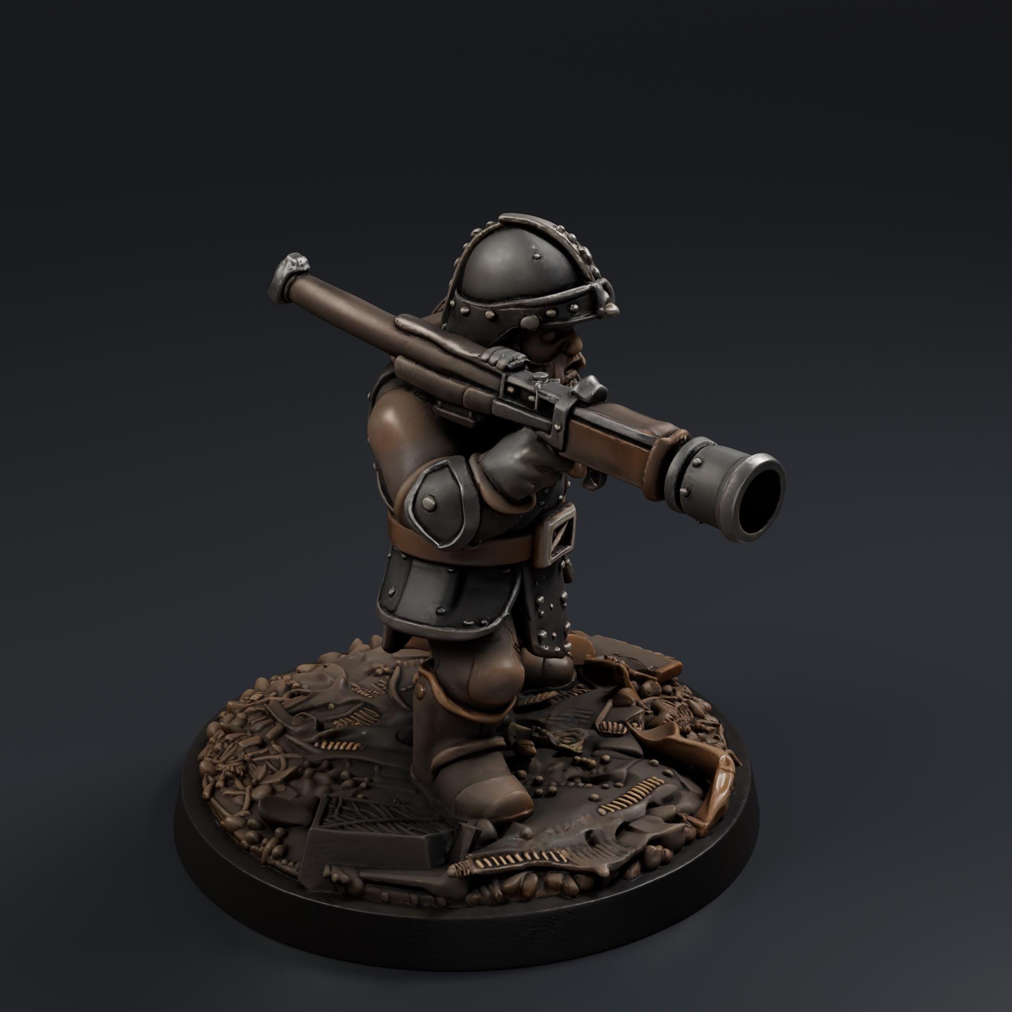 Dwarf Gunner STL File - Fantasy Tabletop Miniature 28mm Wargaming 3D Print