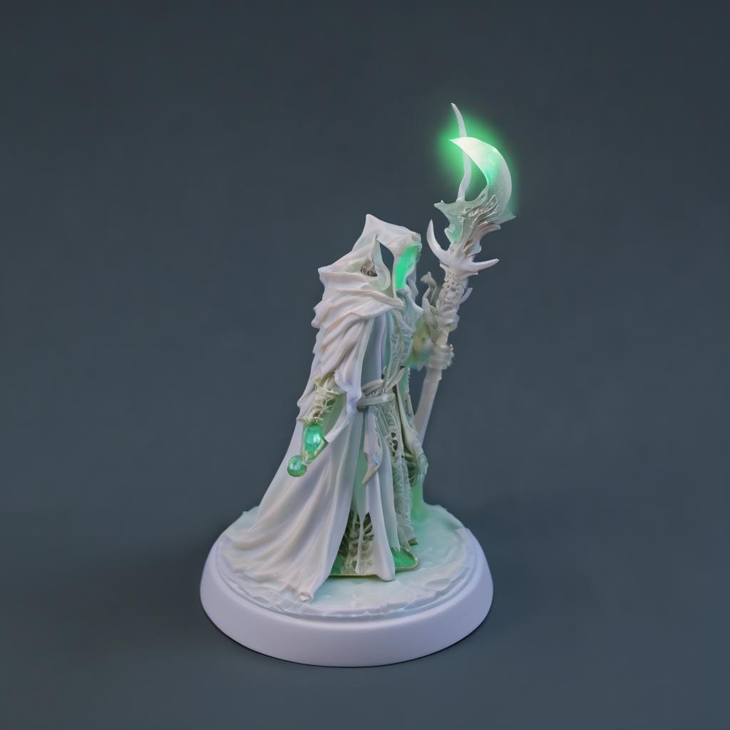Malachar The Pale STL File - Fantasy Tabletop Miniature 28mm Wargaming 3D Print