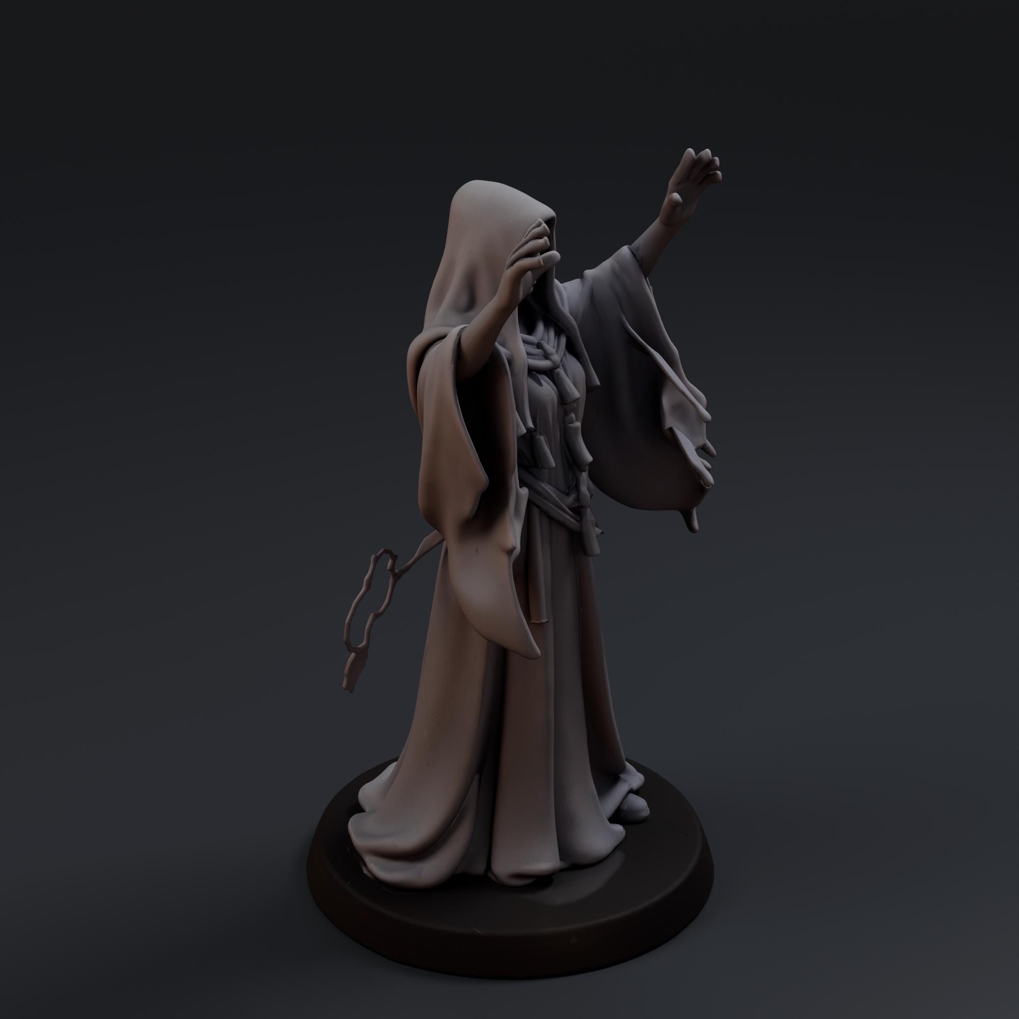 Ghost Sorceress STL File - Fantasy Tabletop Miniature 28mm Wargaming 3D Print