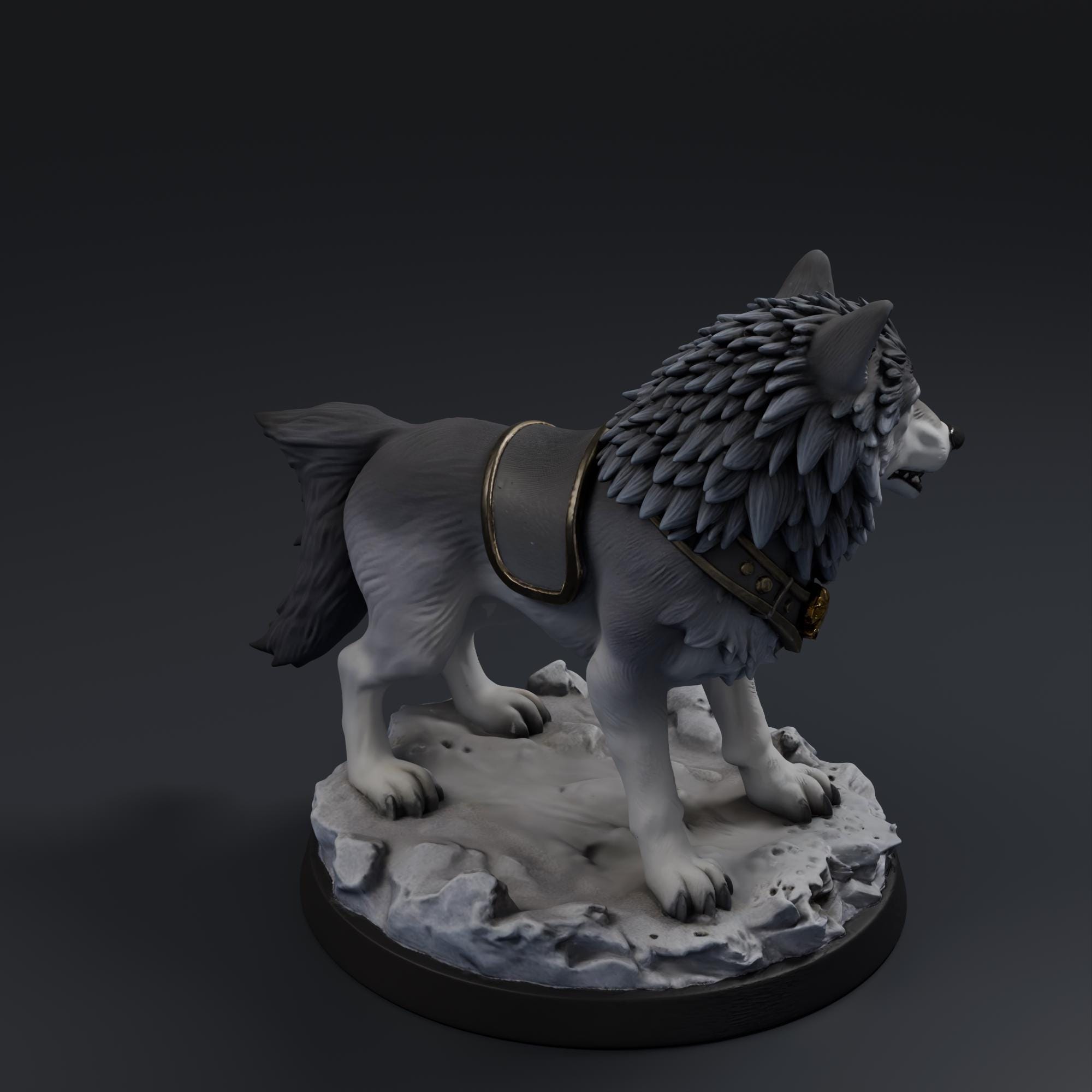 Dire Wolf STL File - Fantasy Tabletop Miniature 28mm Wargaming 3D Print