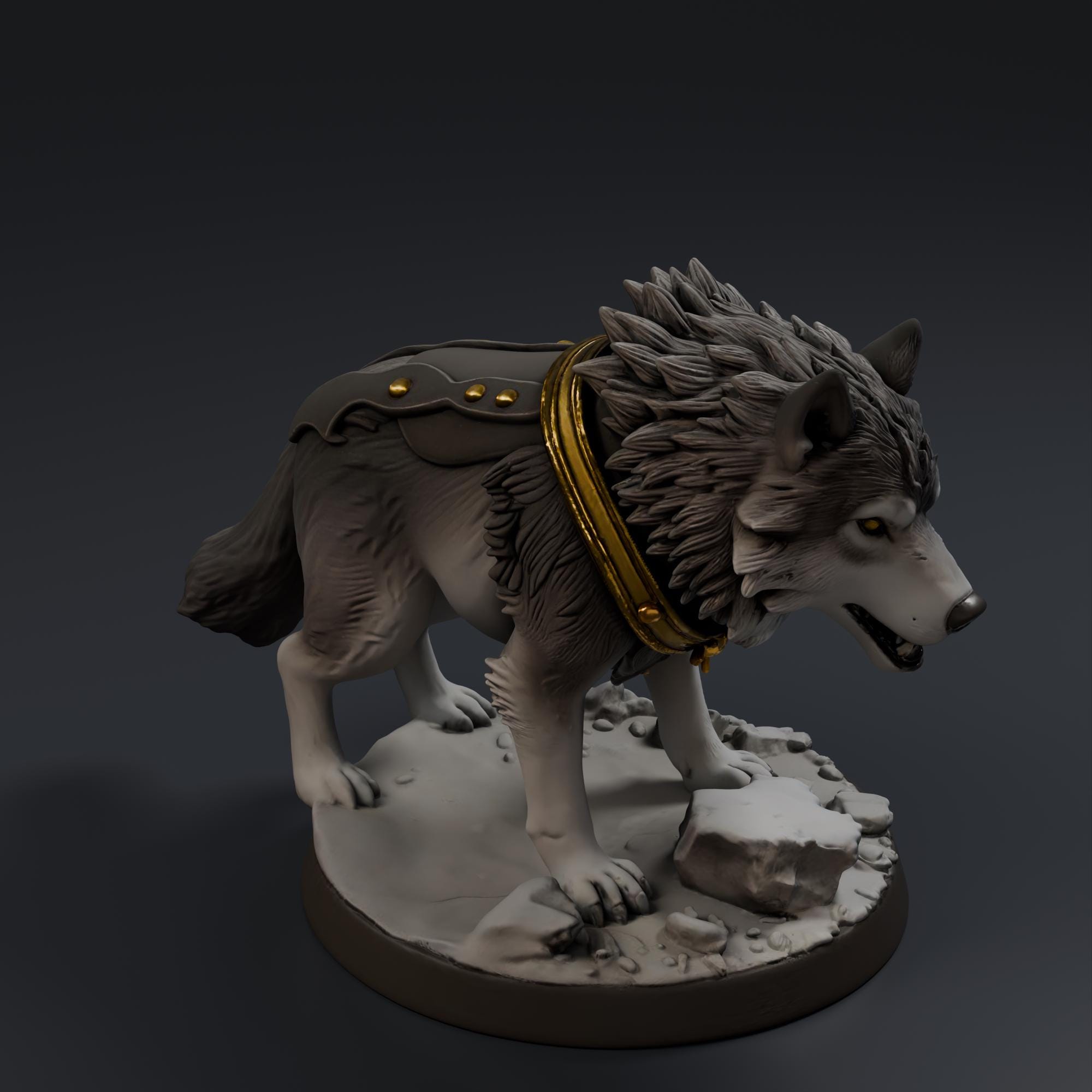 Dire Wolf V3Final STL File - Fantasy Tabletop Miniature 28mm Wargaming 3D Print