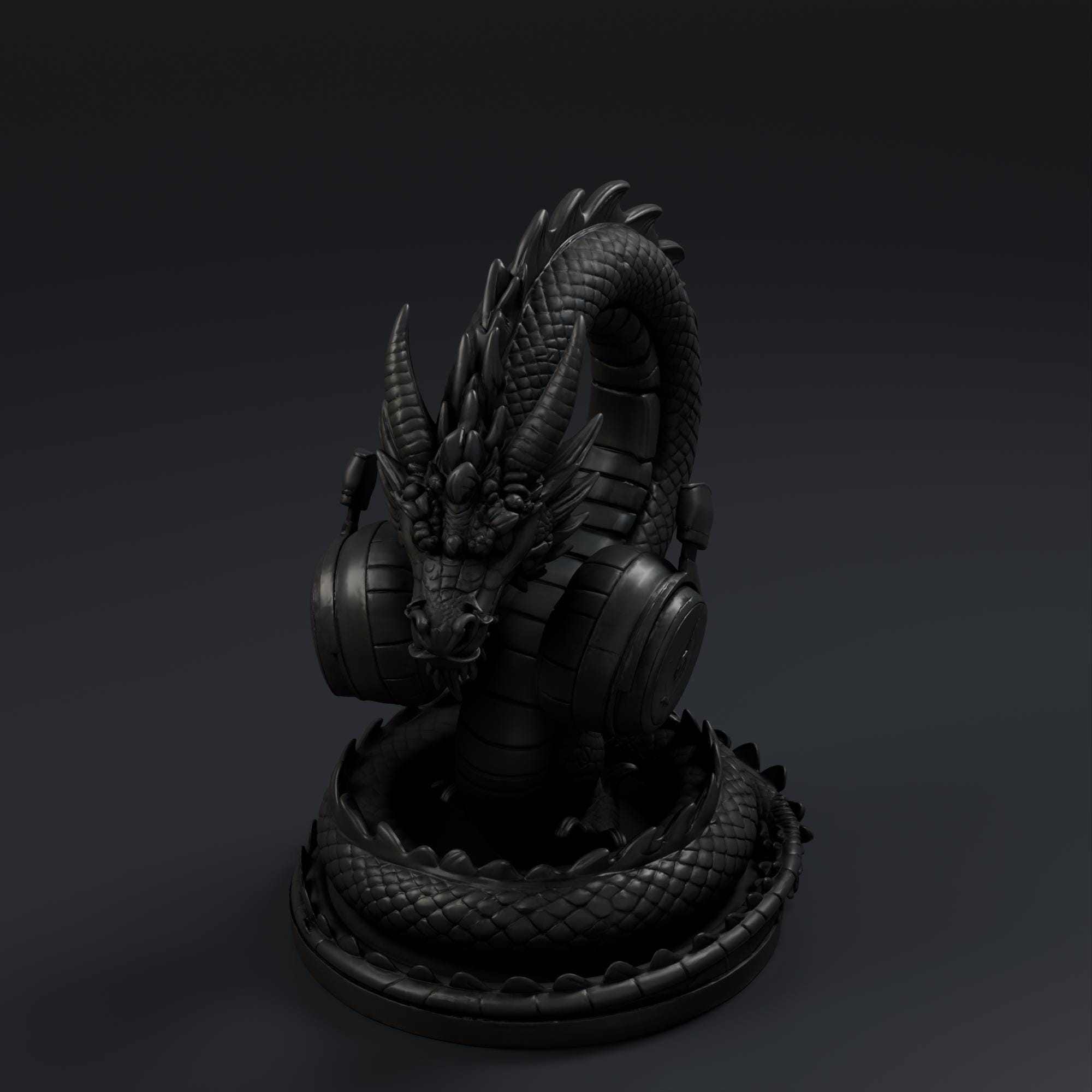 Dragon Headphone Stand STL File - Fantasy Tabletop Miniature 28mm Wargaming 3D Print