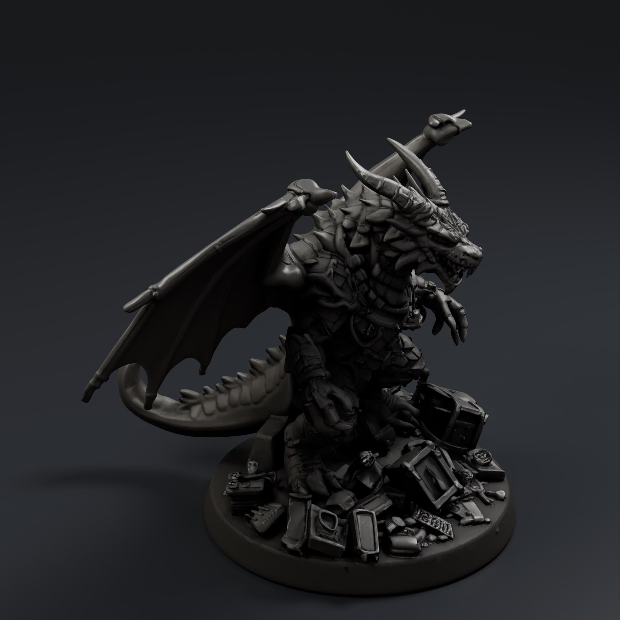 Dragon 1 STL File - Fantasy Tabletop Miniature 28mm Wargaming 3D Print