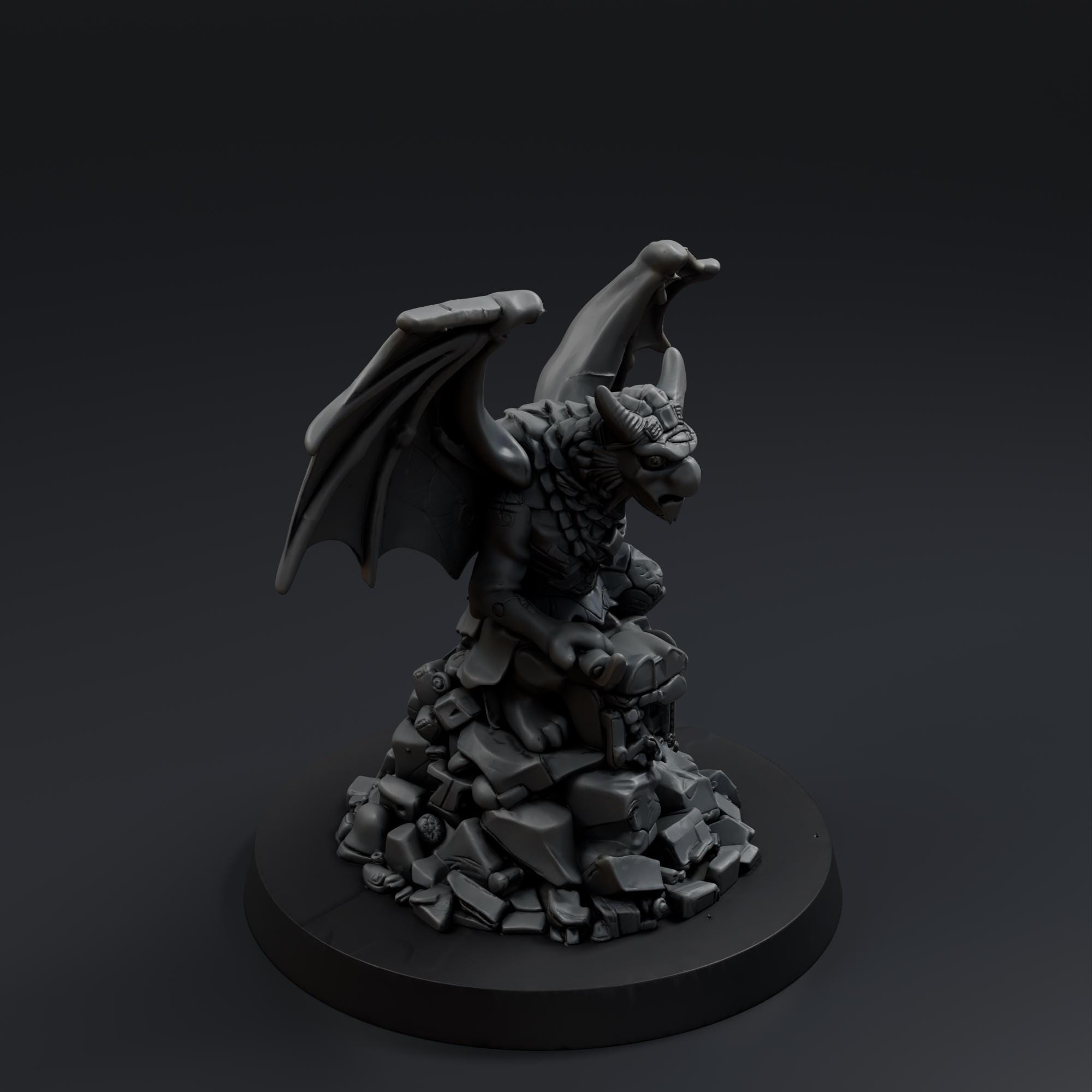 Stone Gargoyle 2 STL File - Fantasy Tabletop Miniature 28mm Wargaming 3D Print