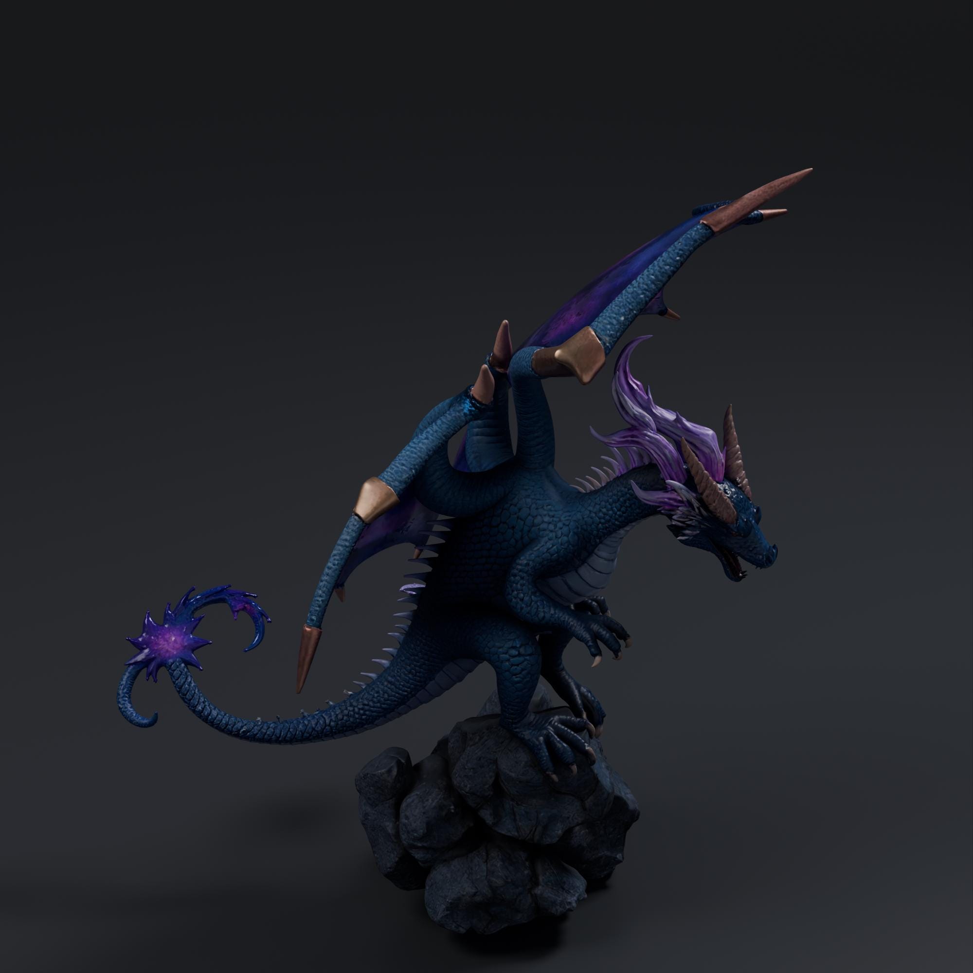 Cosmic Dragon 2 STL File - Fantasy Tabletop Miniature 28mm Wargaming 3D Print