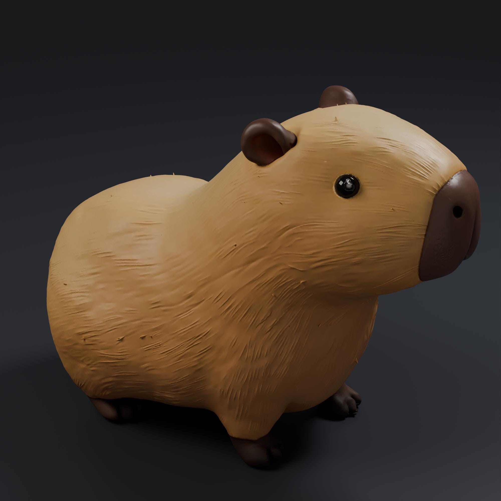 Capybara STL File - Cute 3D Printed Animal Figurine Kawaii Desk Decor