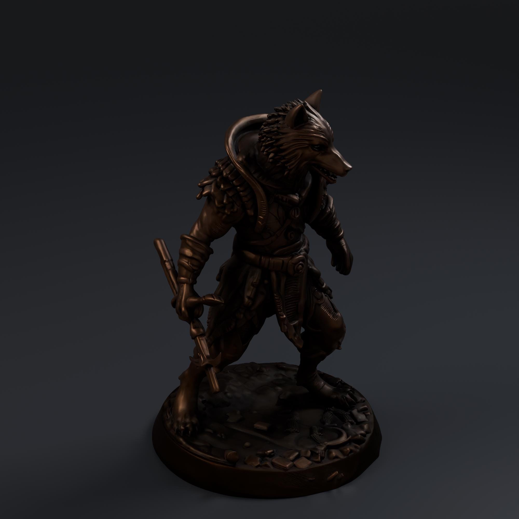 Werewolf Fantasy STL File - Fantasy Tabletop Miniature 28mm Wargaming 3D Print