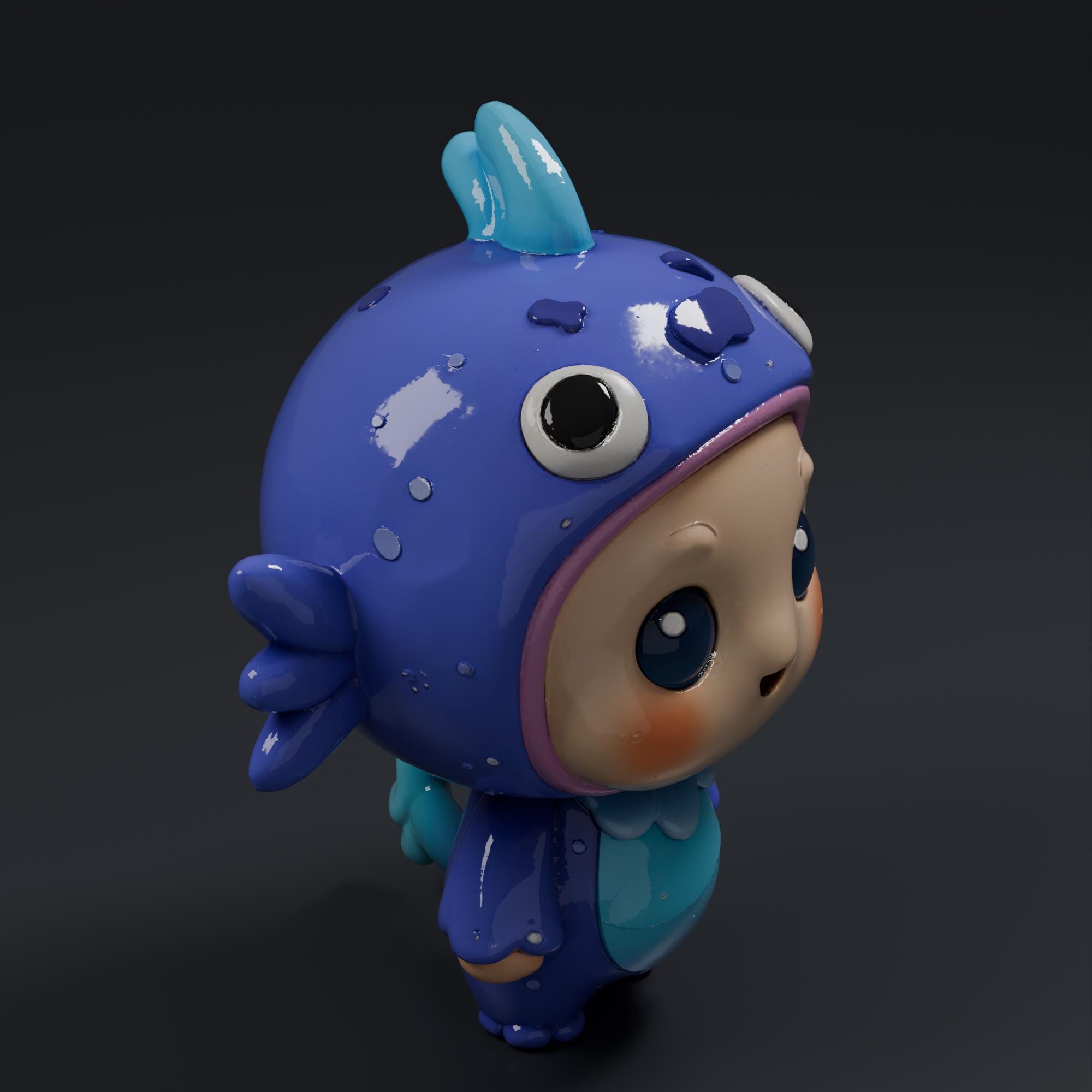 Cute Sea Creature 2 STL File - Fantasy Tabletop Miniature 28mm Wargaming 3D Print