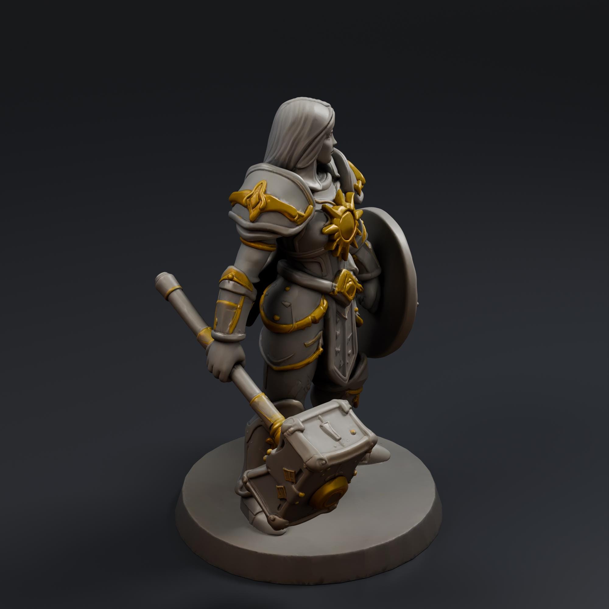 Fantasy Warrior STL File - Fantasy Tabletop Miniature 28mm Wargaming 3D Print