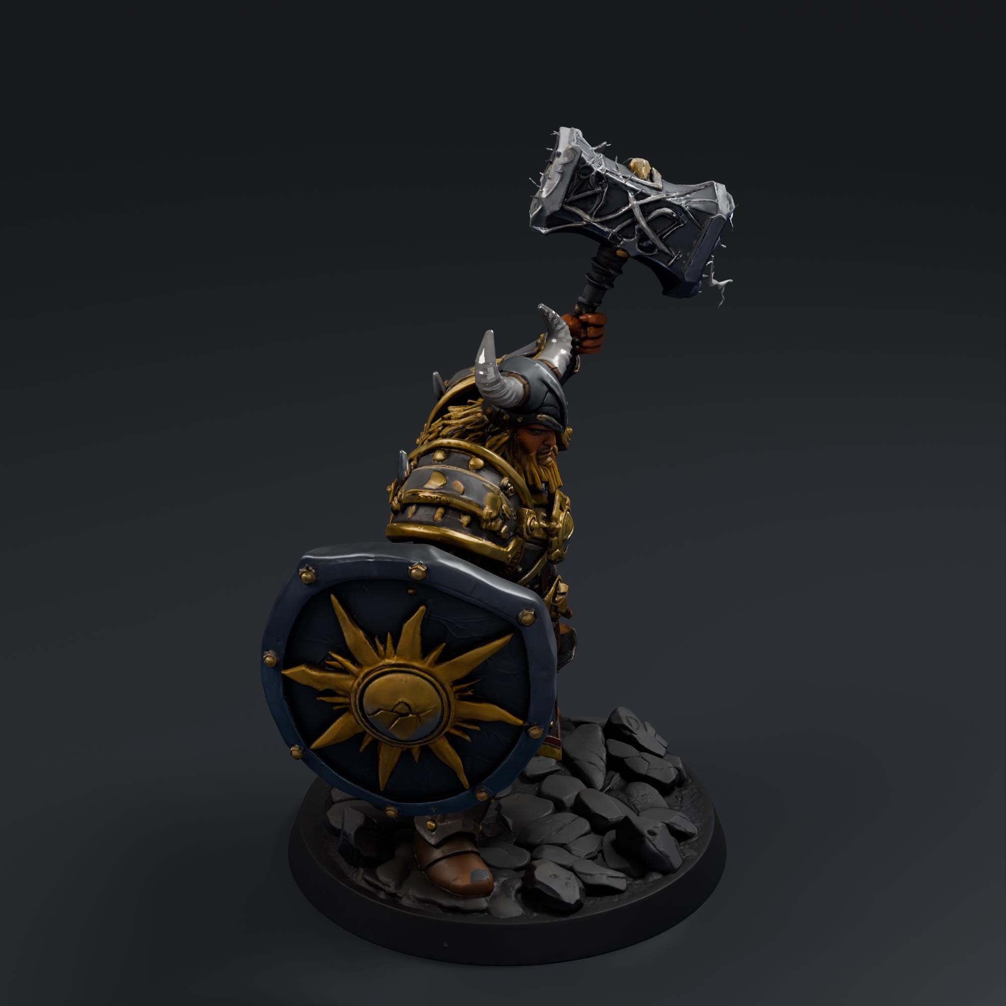 Fantasy Warrior 1 STL File - Fantasy Tabletop Miniature 28mm Wargaming 3D Print