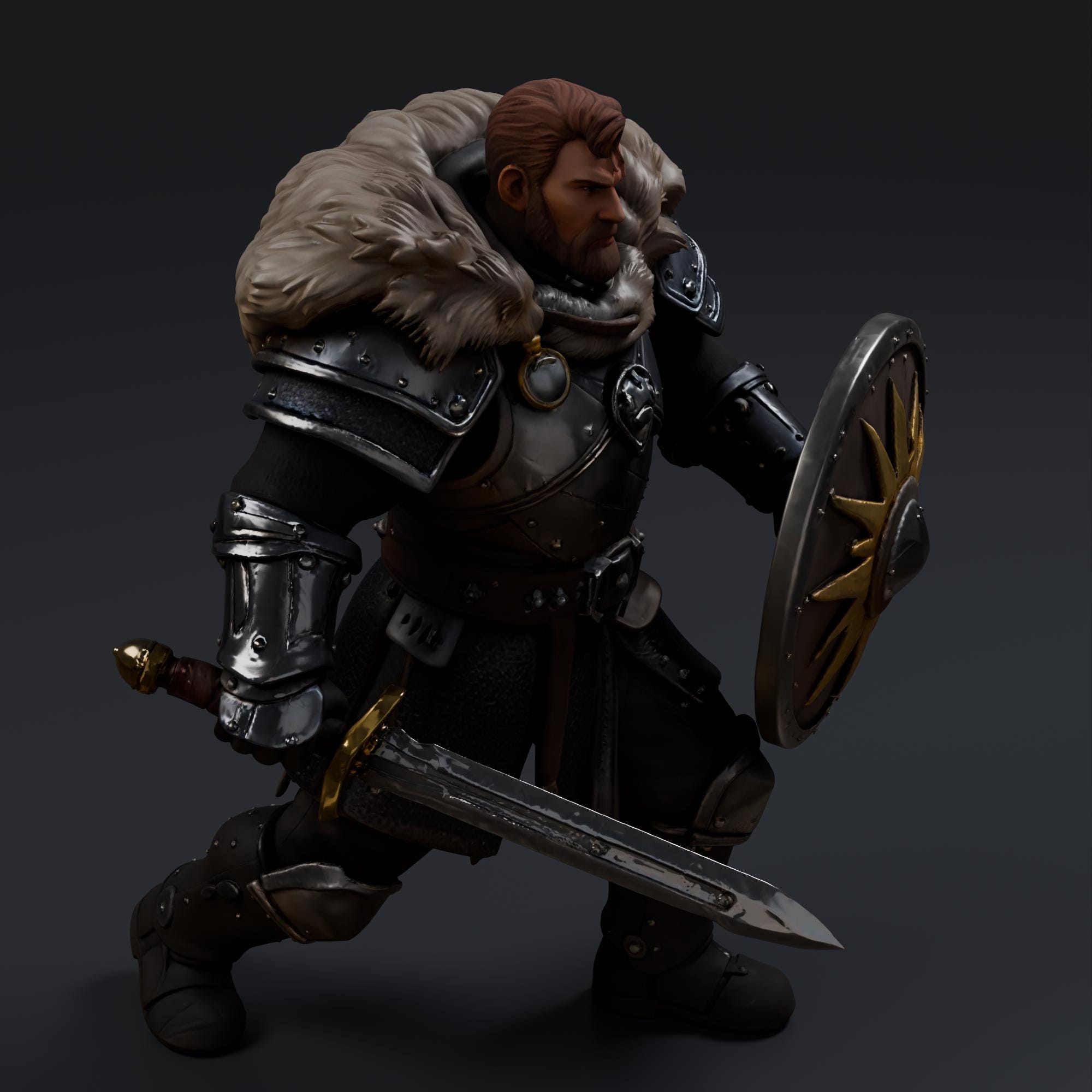 Medieval Knight 9 STL File - Fantasy Tabletop Miniature 28mm Wargaming 3D Print
