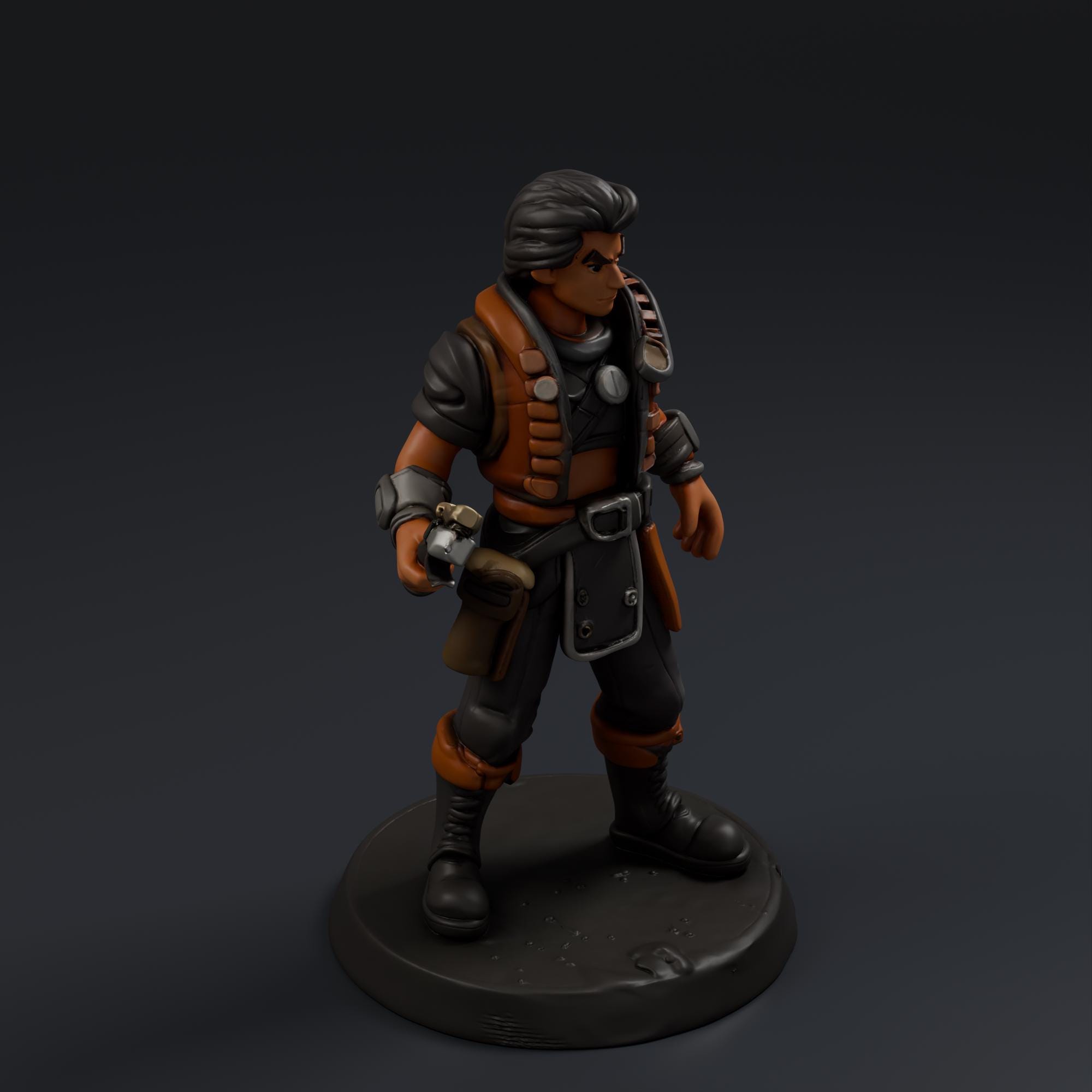Sci-Fi Character 2 STL File - Fantasy Tabletop Miniature 28mm Wargaming 3D Print