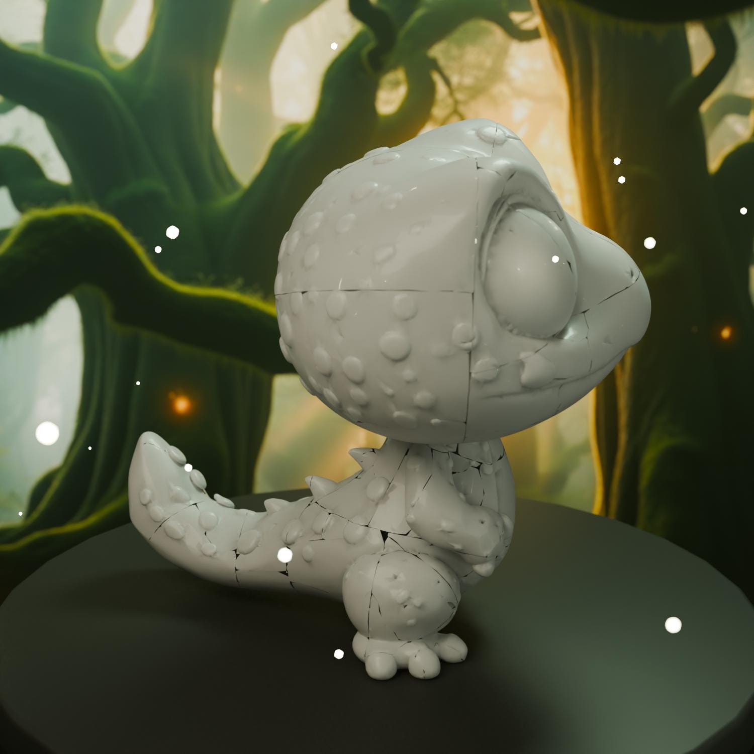 Gecko Chibi STL File - Cute 3D Printed Animal Figurine Kawaii Desk Decor
