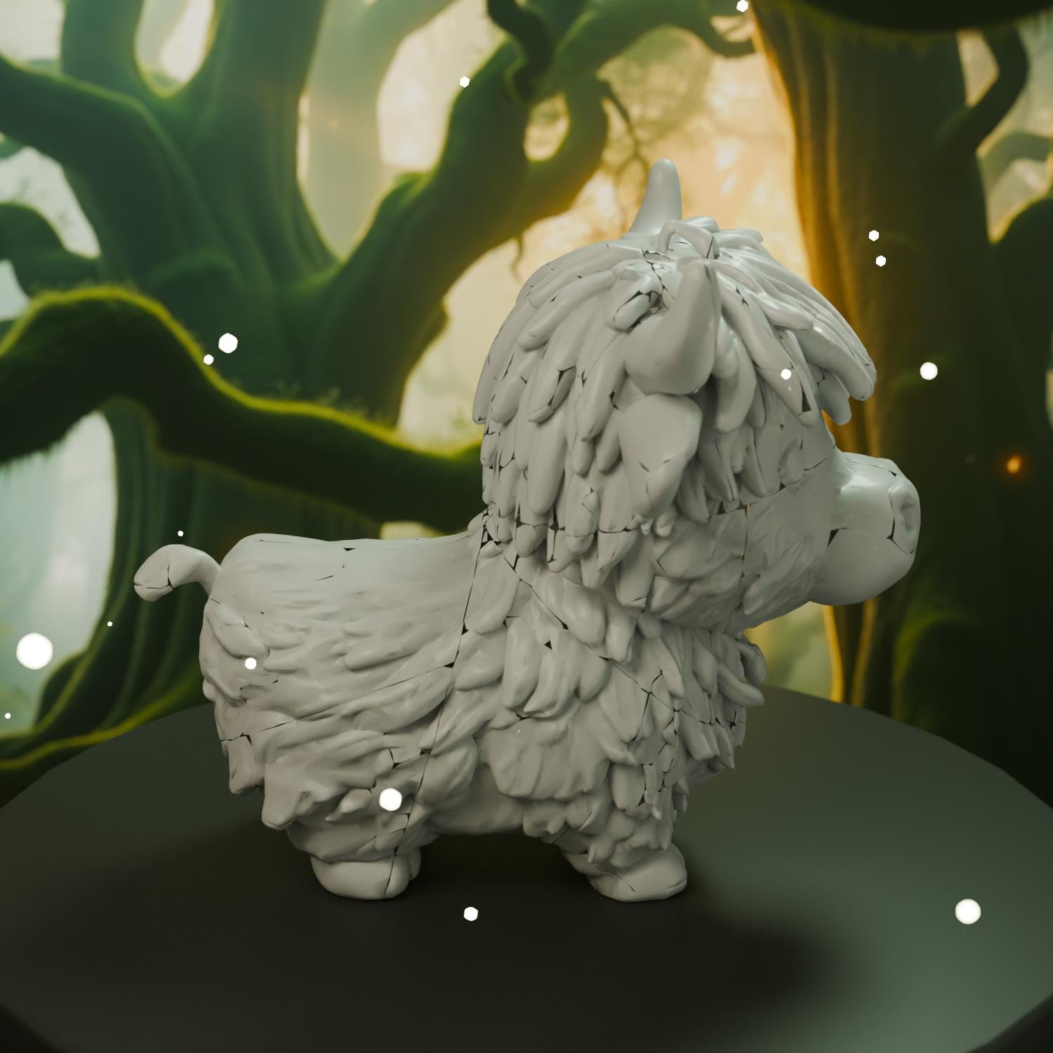 Highland Cow 1 STL File - Cute 3D Printed Animal Figurine Kawaii Desk Decor