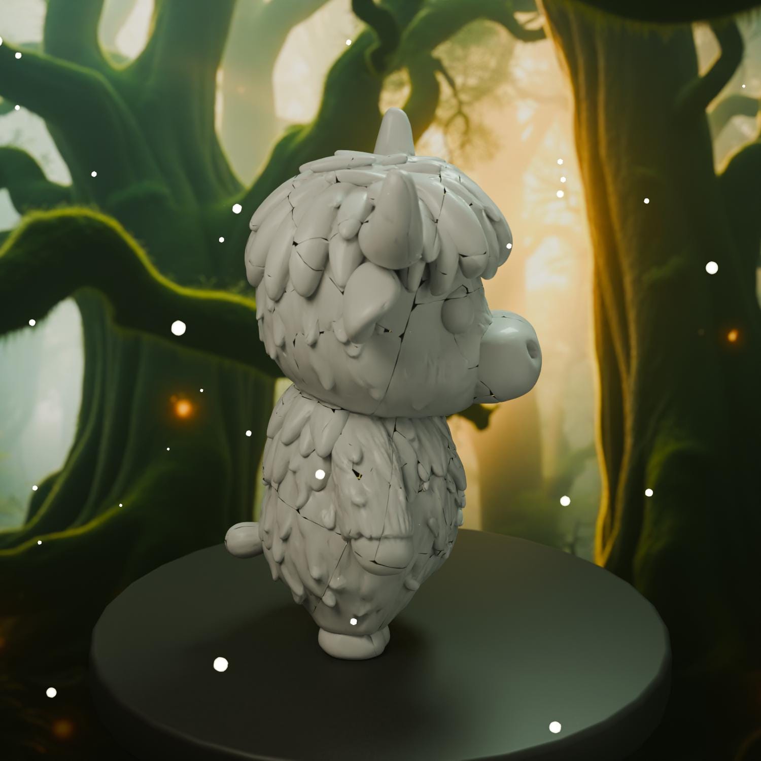 Highland Cow 2 STL File - Cute 3D Printed Animal Figurine Kawaii Desk Decor