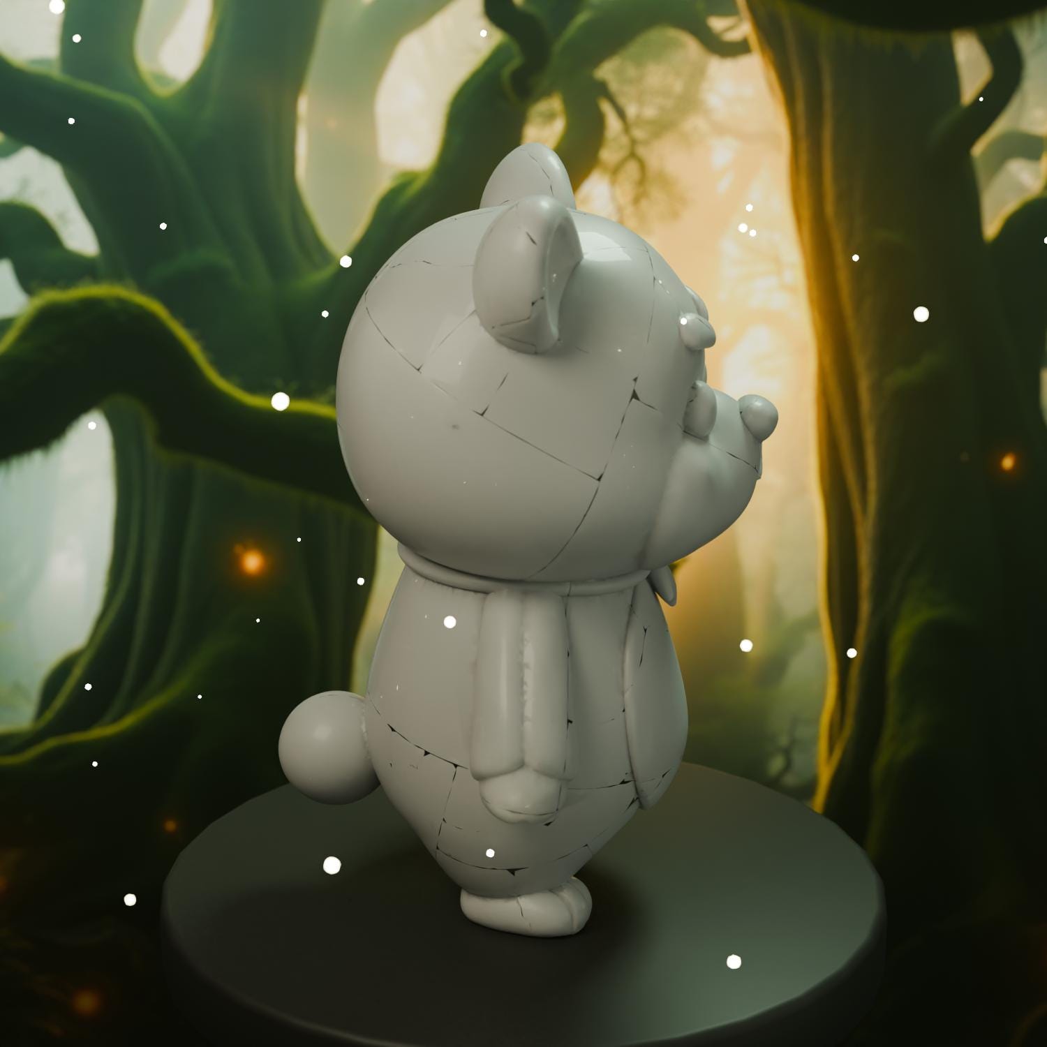 Cute Chibi Bear STL File - Fantasy Tabletop Miniature 28mm Wargaming 3D Print