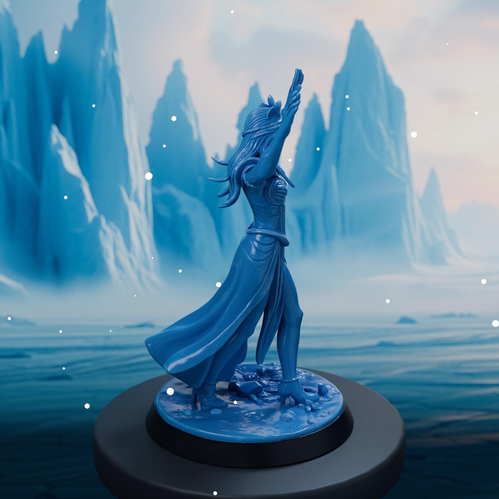 Ice Sorceress (1) STL File - Fantasy Tabletop Miniature 28mm Wargaming 3D Print