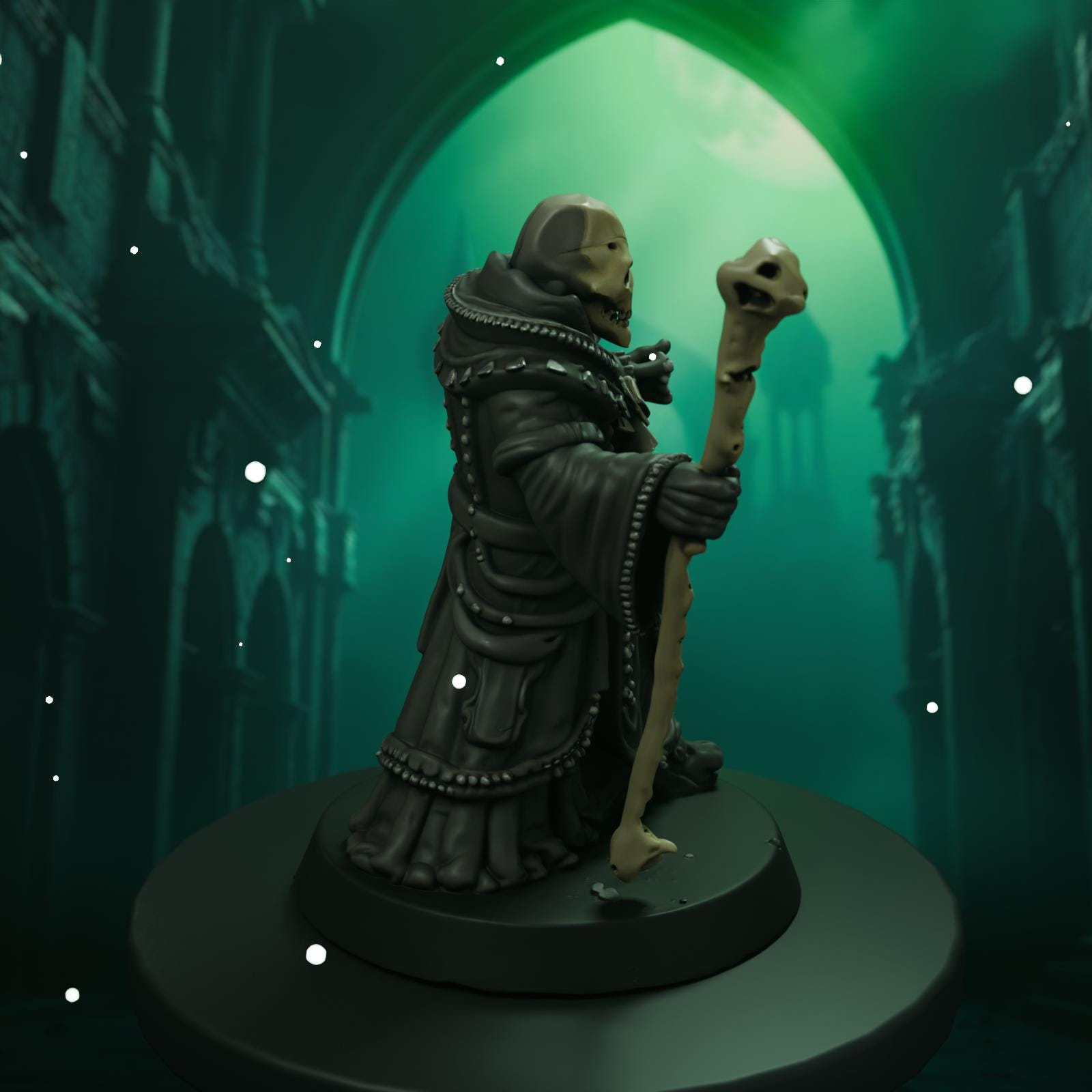 Necromancer Skeleton STL File - Fantasy Tabletop Miniature 28mm Wargaming 3D Print