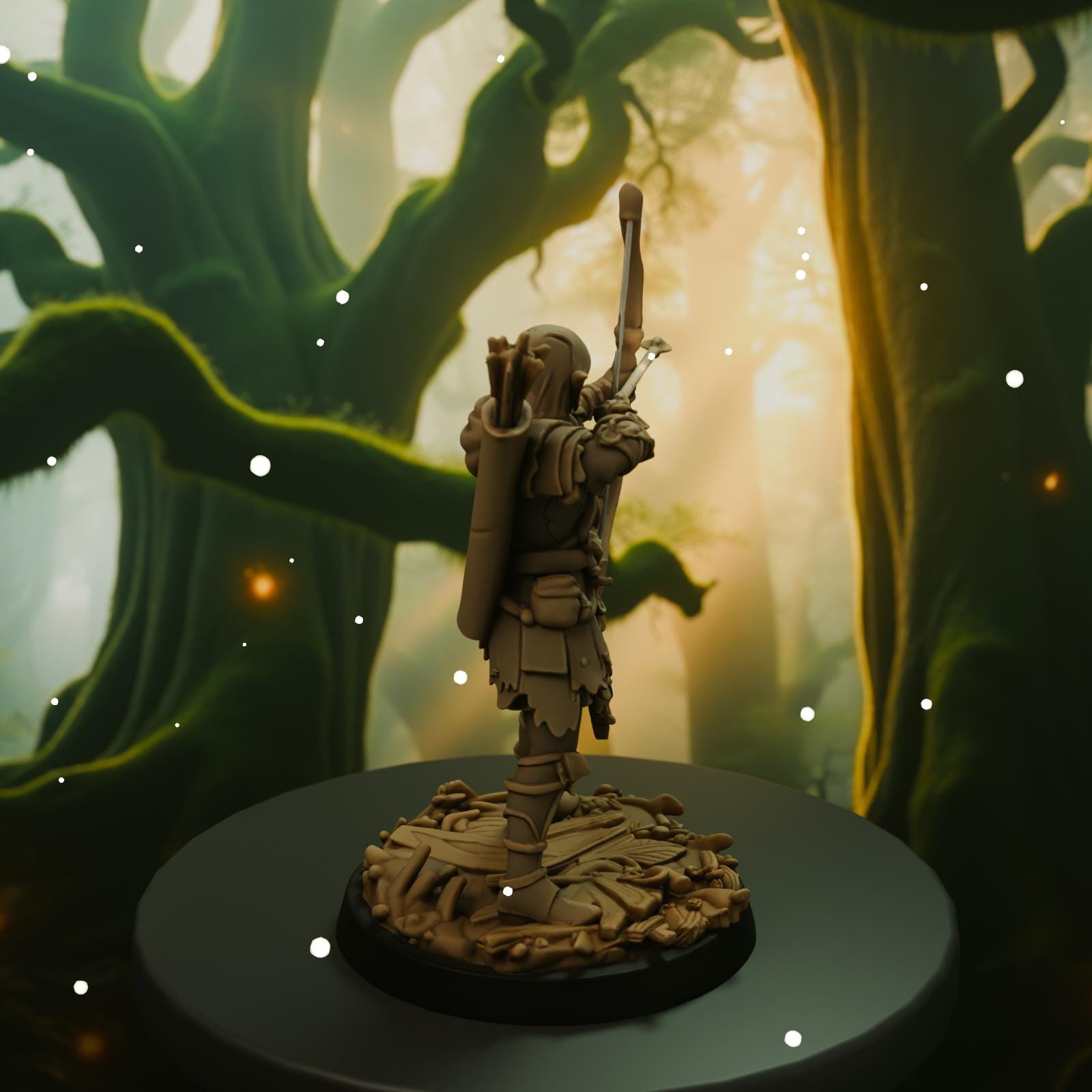 Wood Elf Archer (2) STL File - Fantasy Tabletop Miniature 28mm Wargaming 3D Print