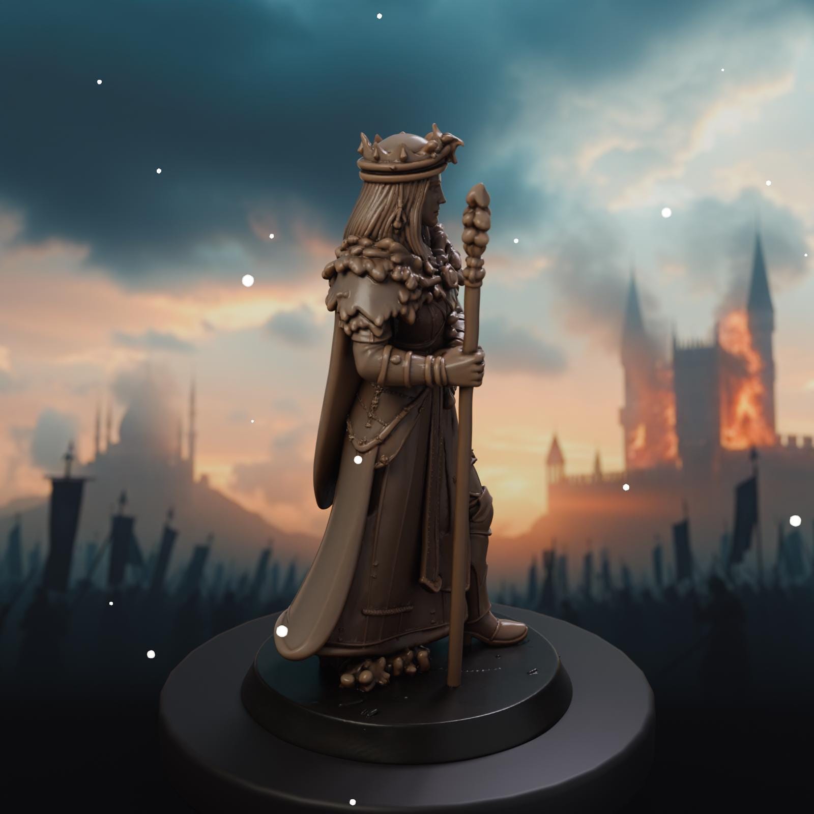 Nordic Warrior Queen STL File - Fantasy Tabletop Miniature 28mm Wargaming 3D Print