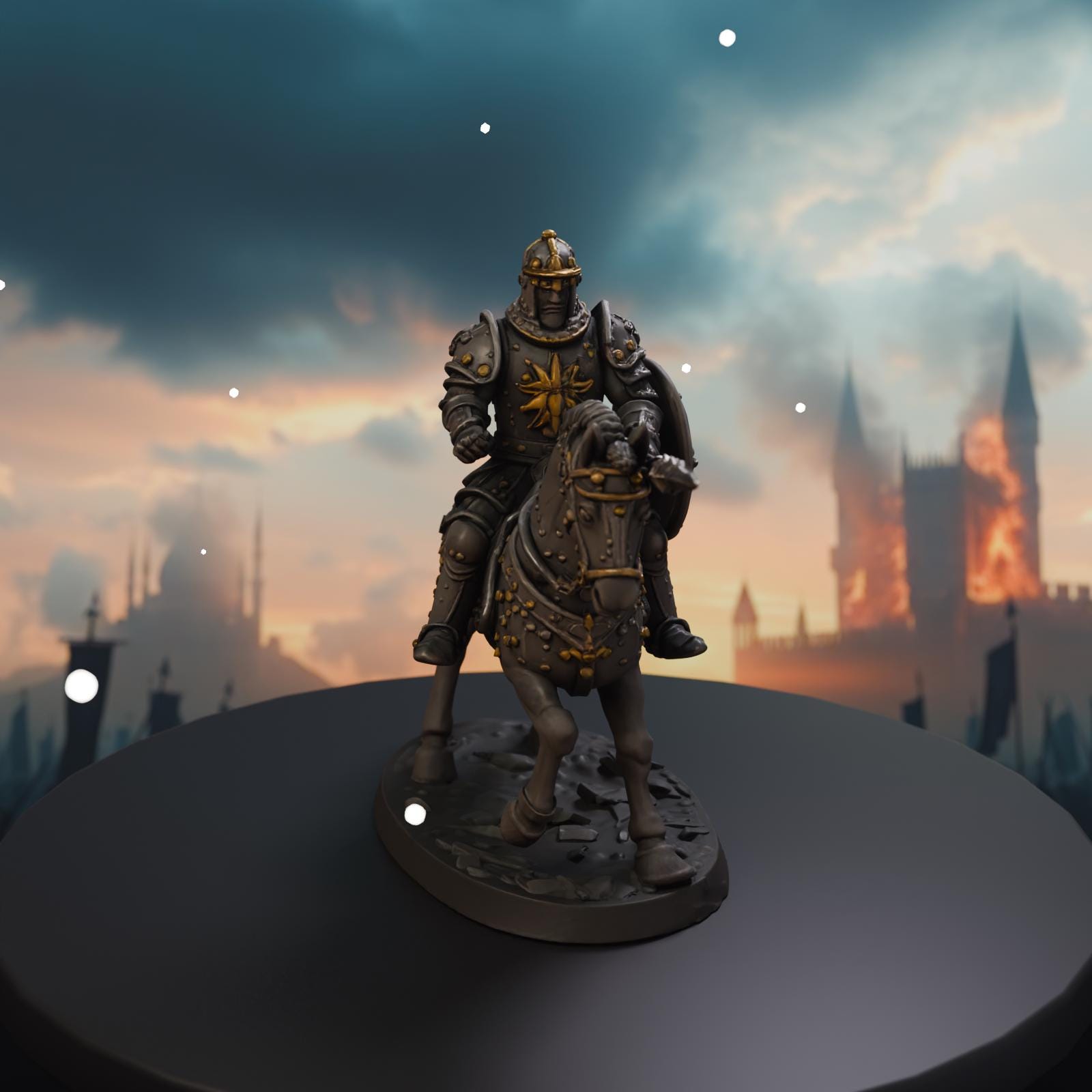 Medieval Knight (4) STL File - Fantasy Tabletop Miniature 28mm Wargaming 3D Print