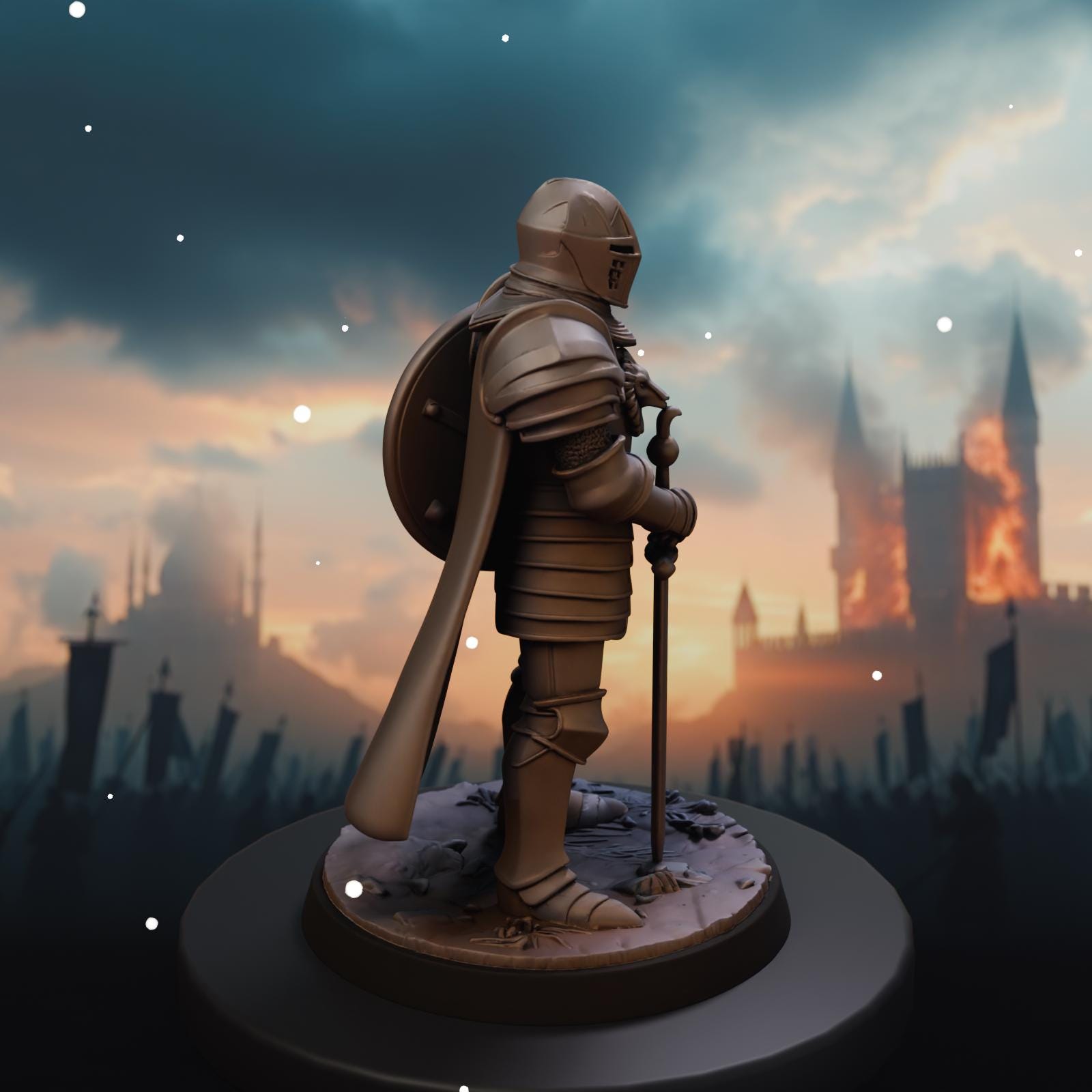 Medieval Knight (1) STL File - Fantasy Tabletop Miniature 28mm Wargaming 3D Print