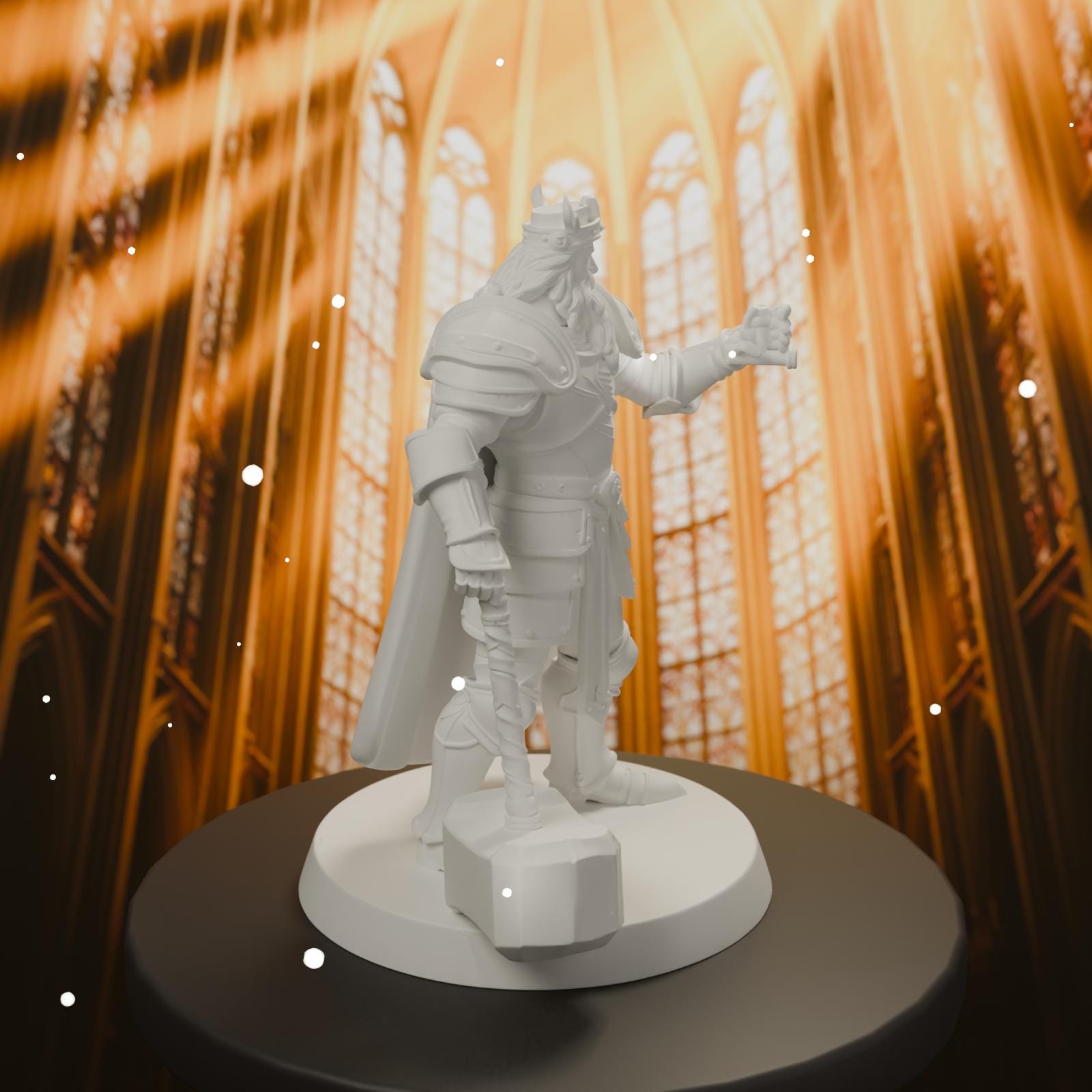 Paladin Warrior STL File - Fantasy Tabletop Miniature 28mm Wargaming 3D Print